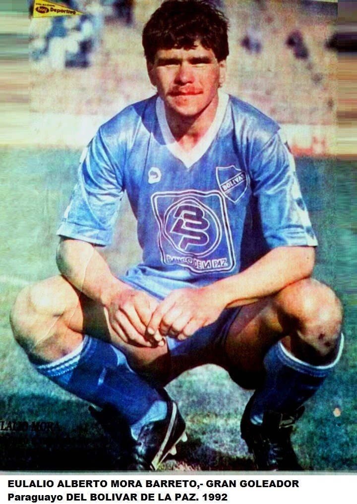 Eulalio Mora, con la casaca del Bolívar de La Paz.