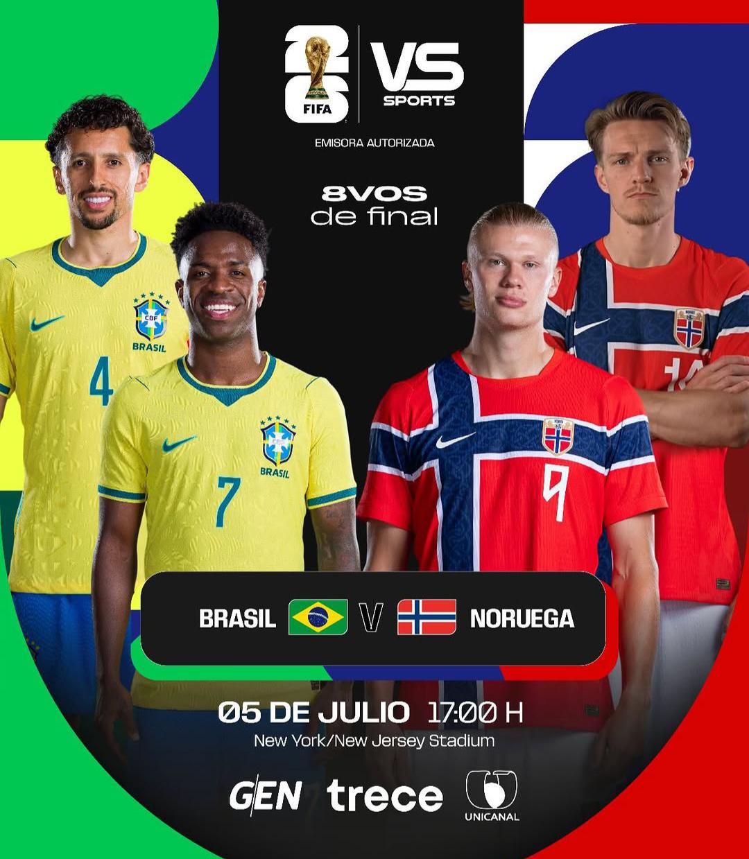 Brasil se medirá a Noruega a partir de las 17:00. Foto: gentileza