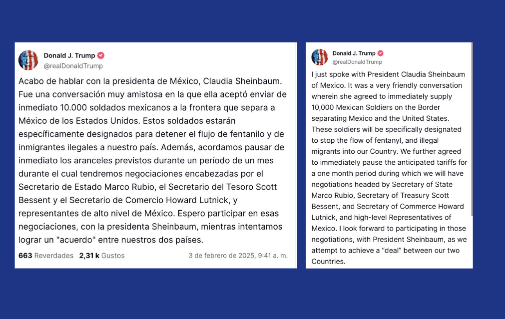Donald Trump en su red social Truth.