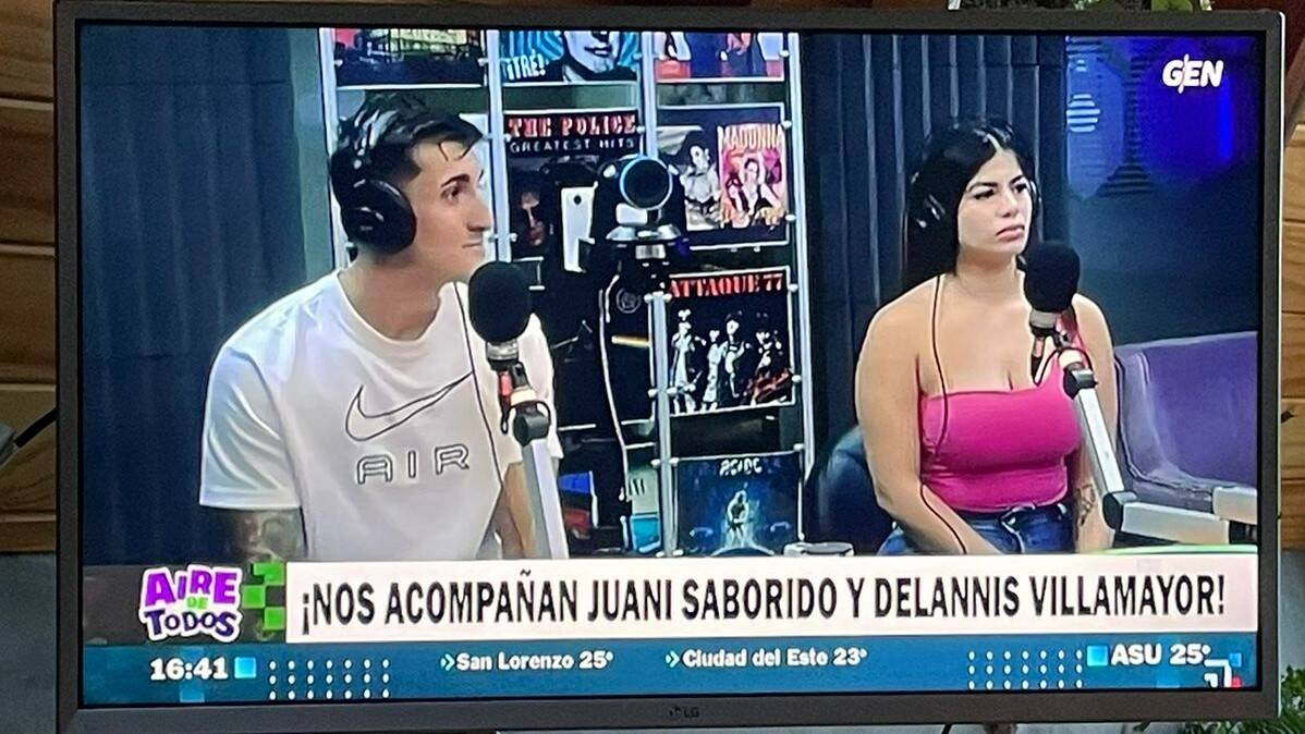 Juan Saborido y Delannis en el programa Aire de Todos de Montecarlo FM y GEN/Nación Media.
