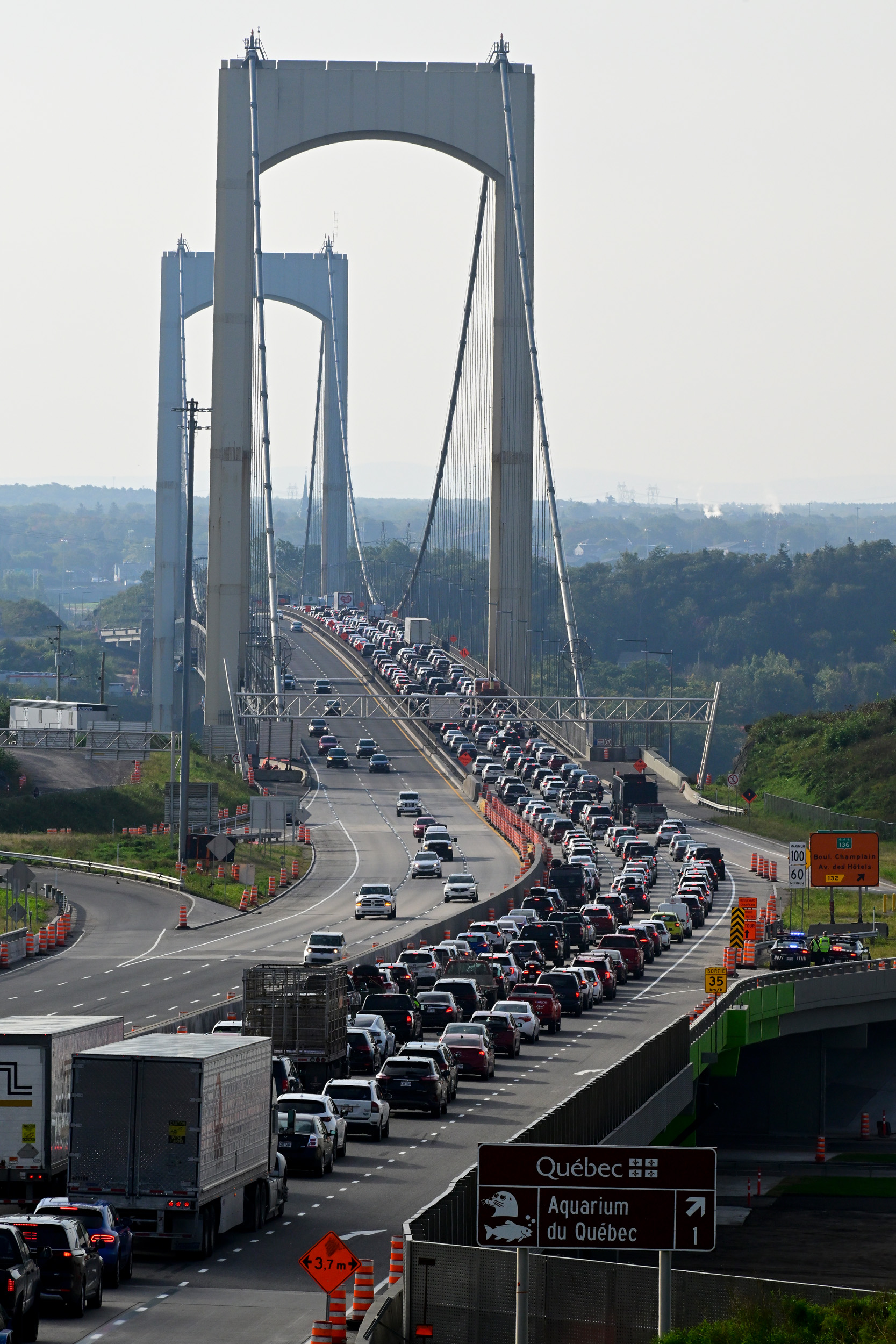 Congestion monstre sur le pont Pierre-Laporte