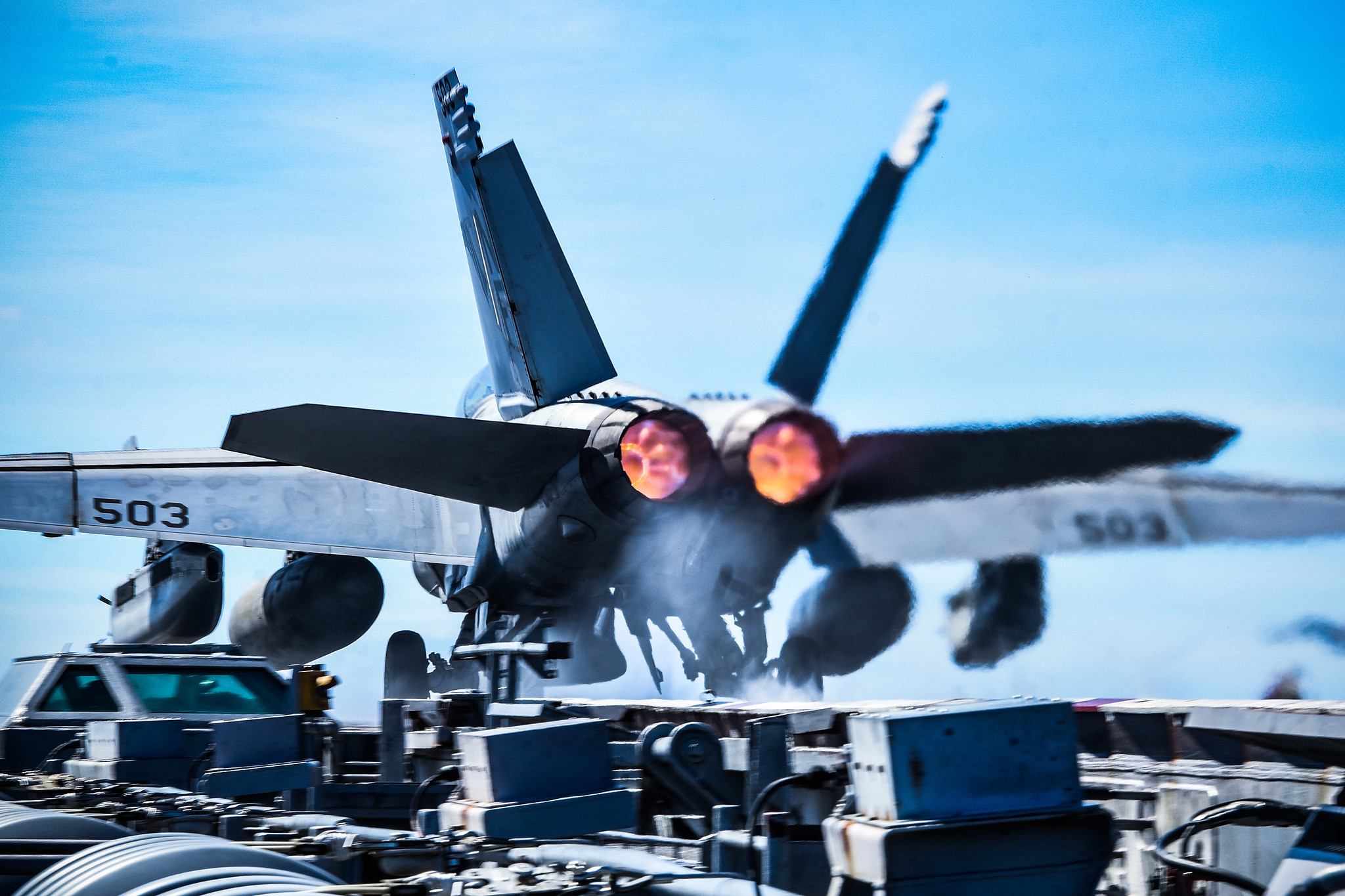 An E/A-18G Growler launches from the flight deck of the aircraft carrier USS Ronald Reagan (CVN 76) on Oct. 23, 2020, in the Philippine Sea. (MC3 Gabriel A. Martinez/Navy)