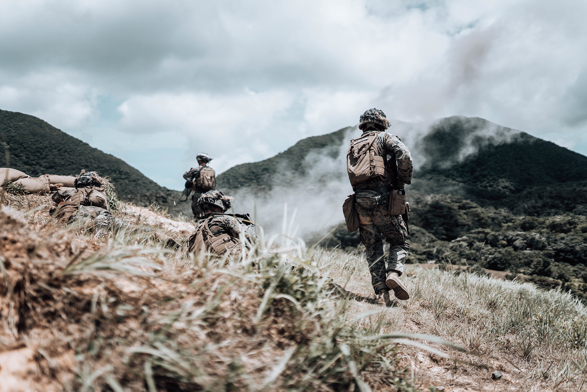 Marines conduct live-fire maneuver drills on June 18, 2020, on Camp Schwab, Okinawa, Japan. (Cpl. Josue Marquez/Marine Corps)