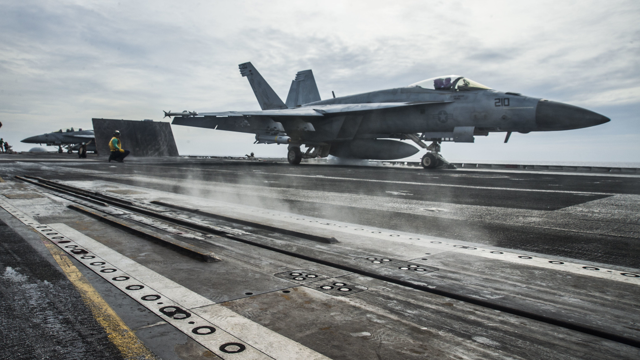 An F/A-18E launches off the flight deck of the aircraft carrier USS Ronald Reagan (CVN 76) on Oct. 15, 2020, while conducting security and stability operations in the South China Sea. (MC2 Codie L. Soule/Navy)
