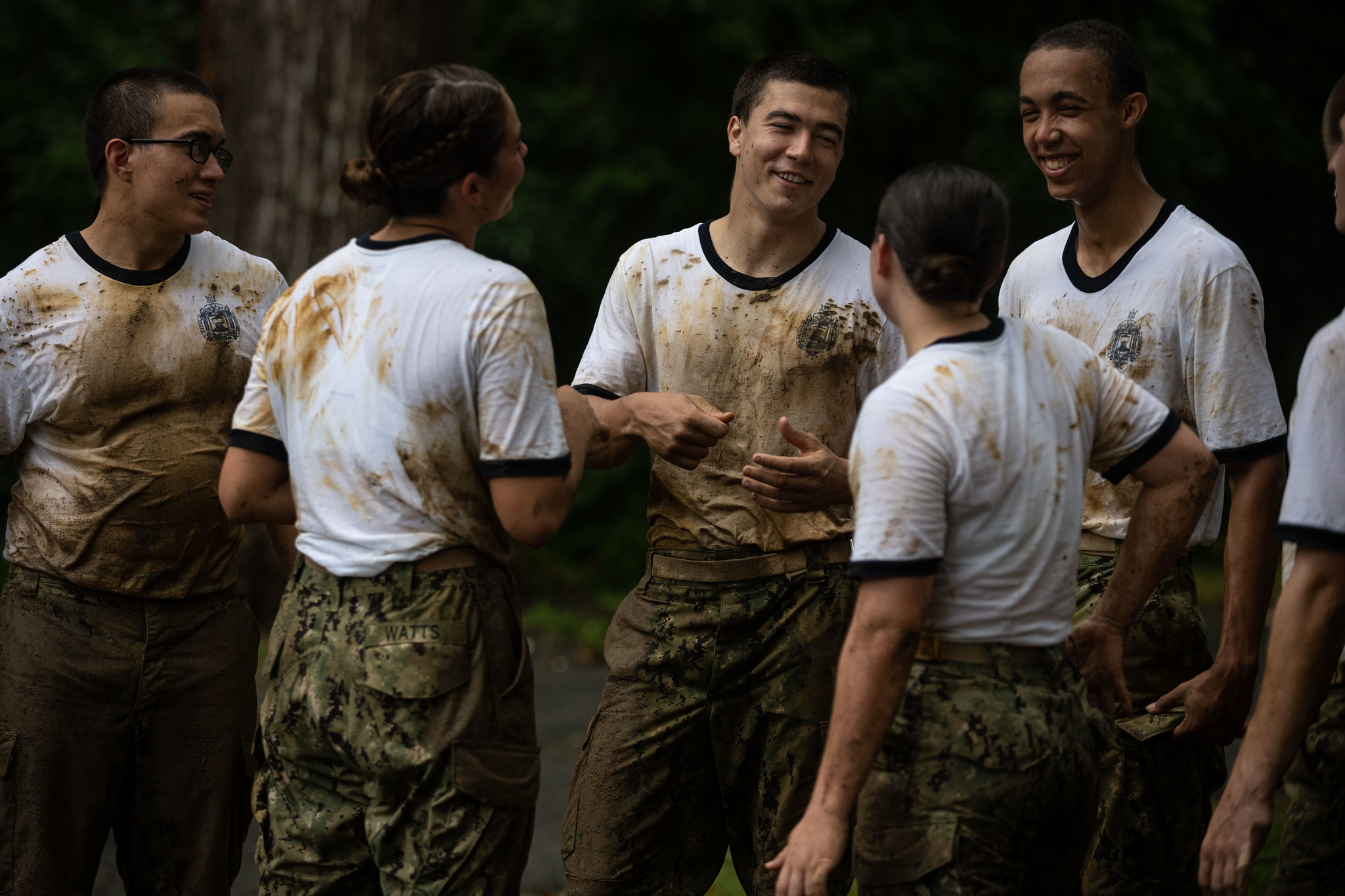 Midshipmen 4th Class, or plebes, from the Naval Academy Class of 2024 complete the endurance course on July 31, 2020, at Annapolis, Md., during Plebe Summer, a demanding indoctrination period intended to transition the candidates from civilian to military life. (MC2 Nathan Burke/Navy)