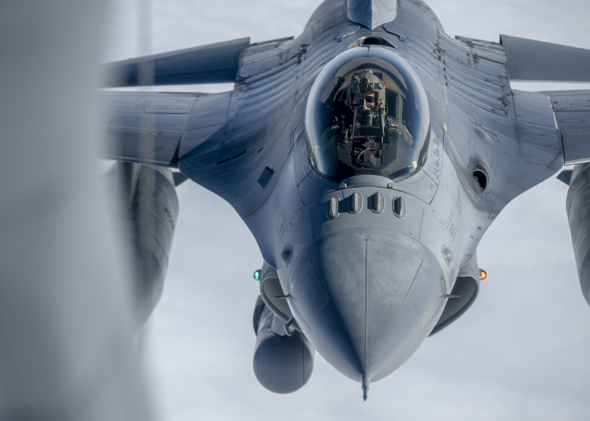 Capt. Joseph Christensen, 120th Fighter Squadron pilot, refuels while returning from exercise Amalgam Dart 21-01, June 17, 2021. (Airman Mira Roman/Air National Guard)
