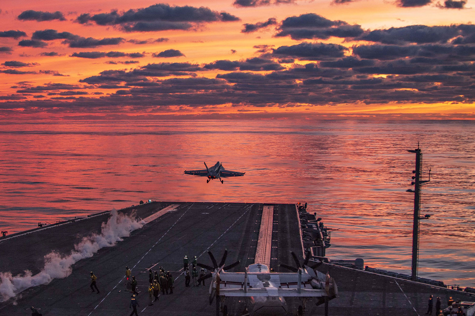 An F/A-18E Super Hornet launches from the flight deck aboard the Nimitz-class aircraft carrier USS Dwight D. Eisenhower (CVN 69) on Oct. 1, 2020, in the Atlantic Ocean. (MC3 Cameron Pinske/Navy)
