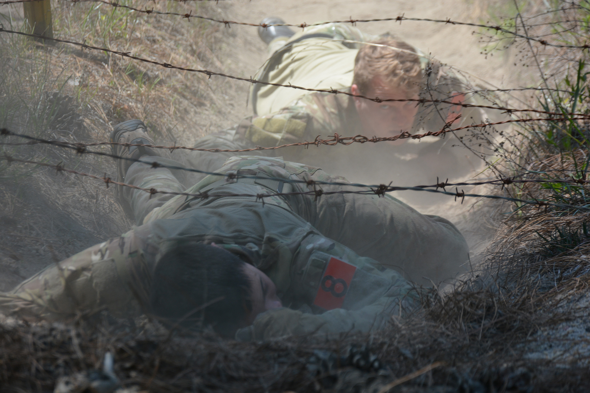 Airmen from five squadrons across the 93rd Air Ground Operations Wing participate in the 2021 Dragon Challenge at Pope Army Airfield, N.C., May 19, 2021. (1st Lt. Ricki Sidorov/Air Force)