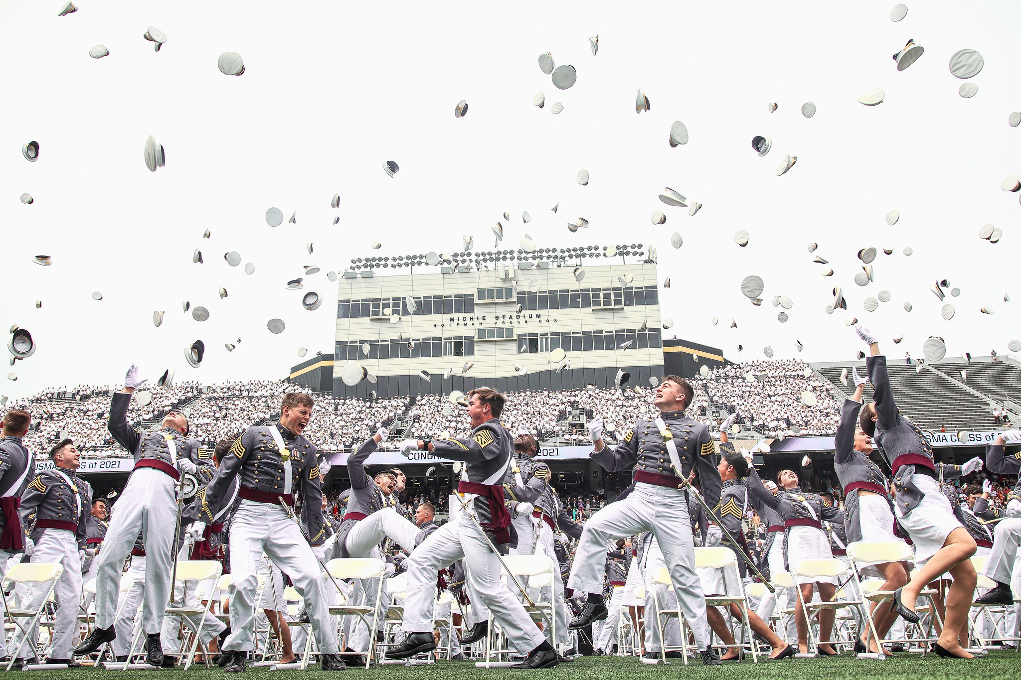The U.S. Military Academy at West Point held its graduation and commissioning ceremony for the Class of 2021 at Michie Stadium in West Point, N.Y., May 22, 2021. This year, 995 cadets graduated. (Cadet Hannah Lamb/Army)