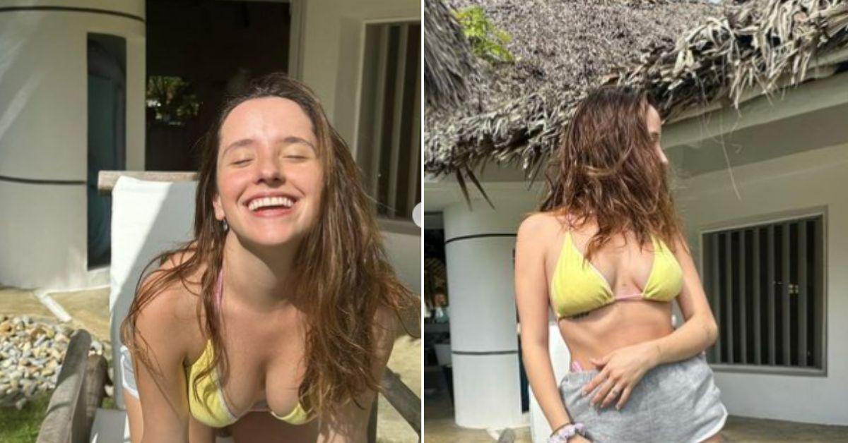 A meses de ser madre, Evaluna presumió un mini bikini amarillo y se mostró  al natural – Sagrosso