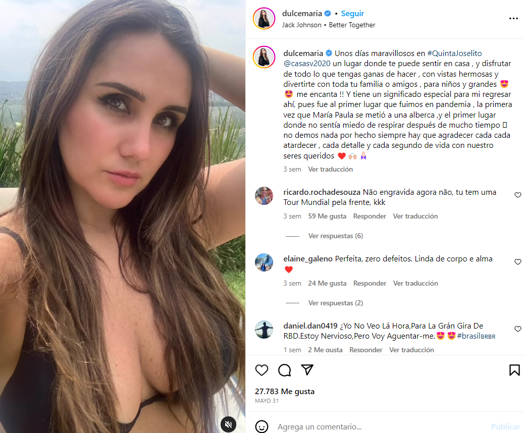 Guapísima y sexy! Dulce María calla a quienes le dicen “gorda” con su nueva  imagen (FOTOS) – Nueva Mujer