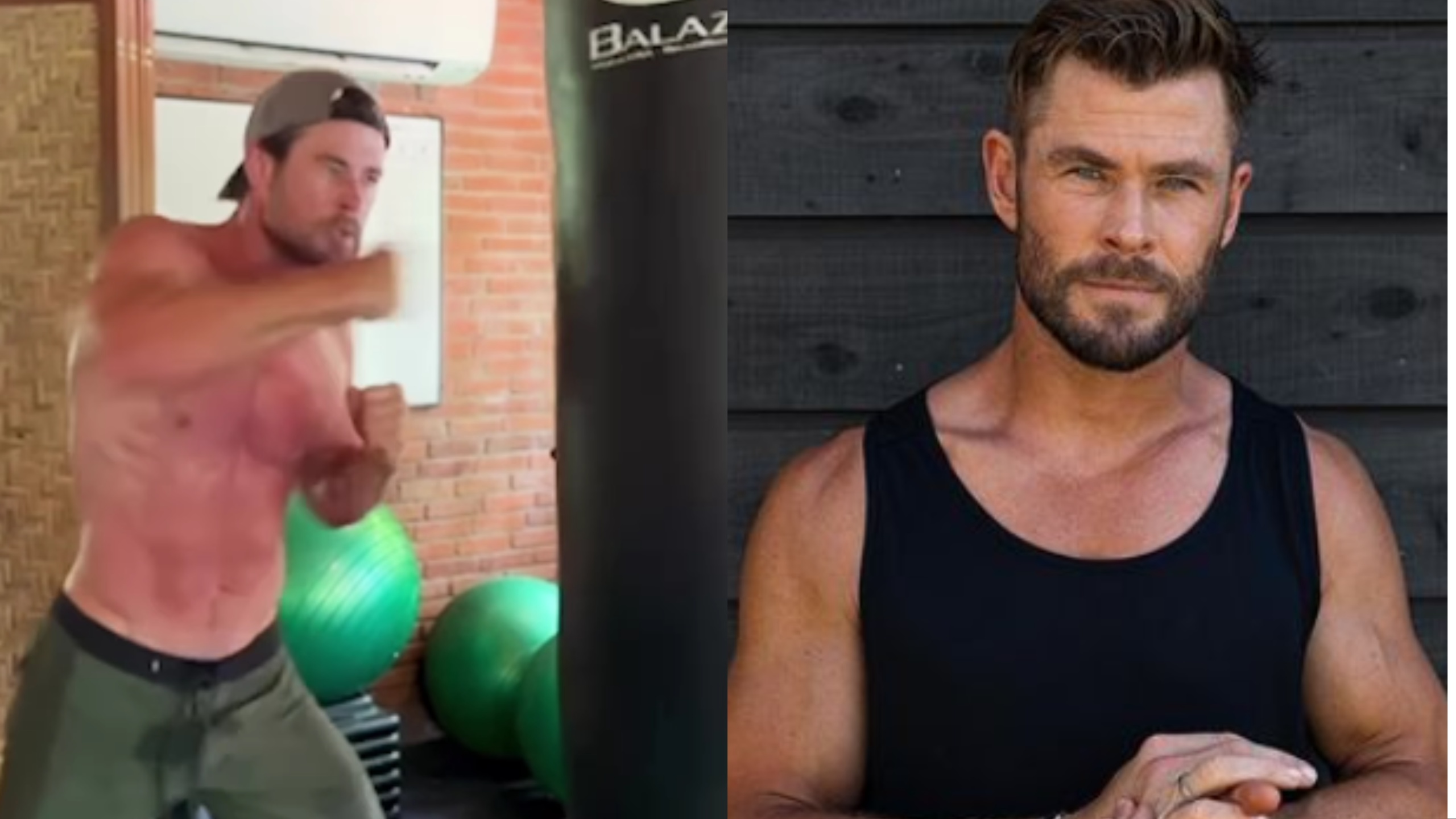 Internautas estão babando com o treino sem camisa de Chris Hemsworth, o Thor