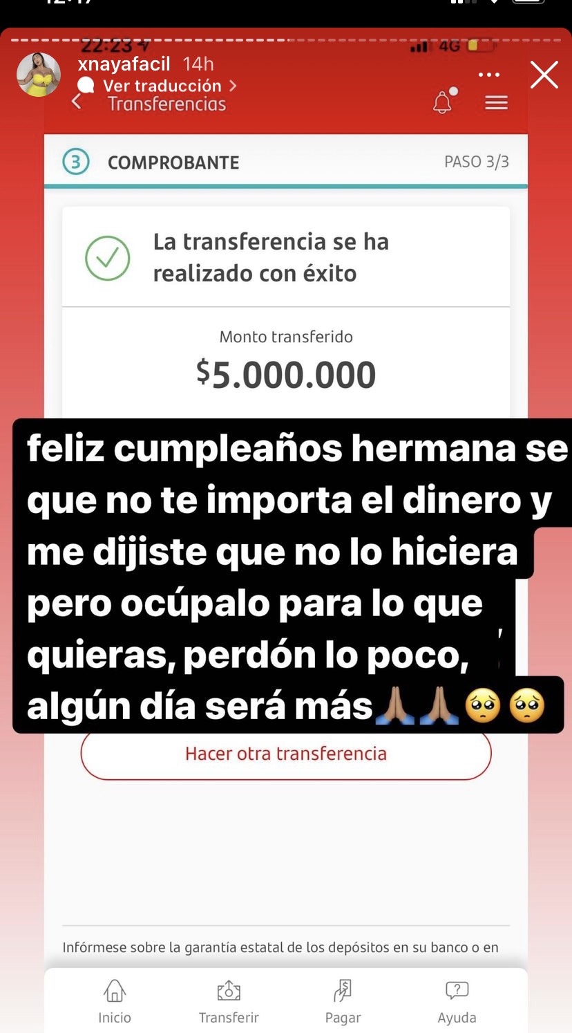 Naya Fácil le depositó 5 millones a su hermana de regalo de cumpleaños:  “Perdón lo poco, algún día será más” – Publimetro Chile