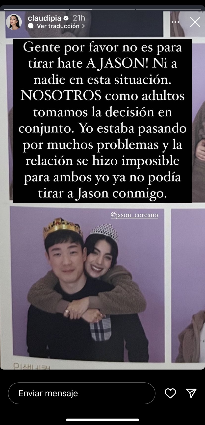 Claudipia y su novio Jason terminan su relación – Publimetro México