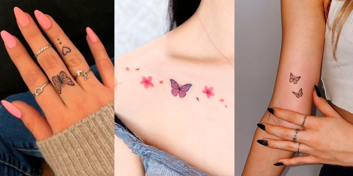 Tatuajes minimalistas de mariposas para las mujeres elegantes