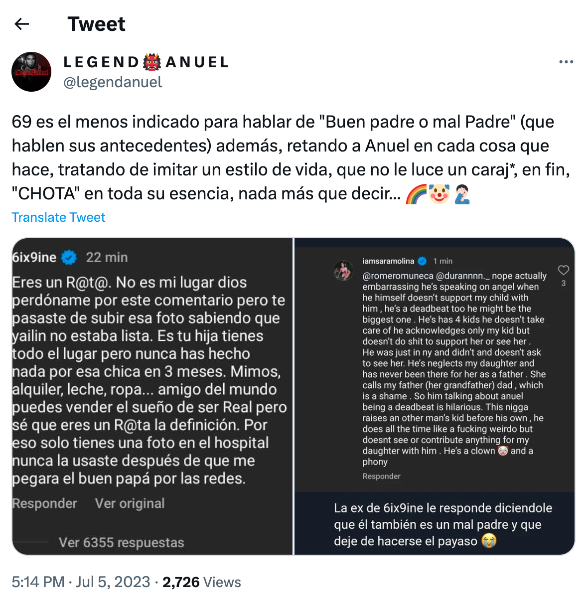 Anuel AA y Tekashi 6ix9ine: el pasado oscuro de Daniel Hernández ¿No es  bueno para Yalin? – Nueva Mujer