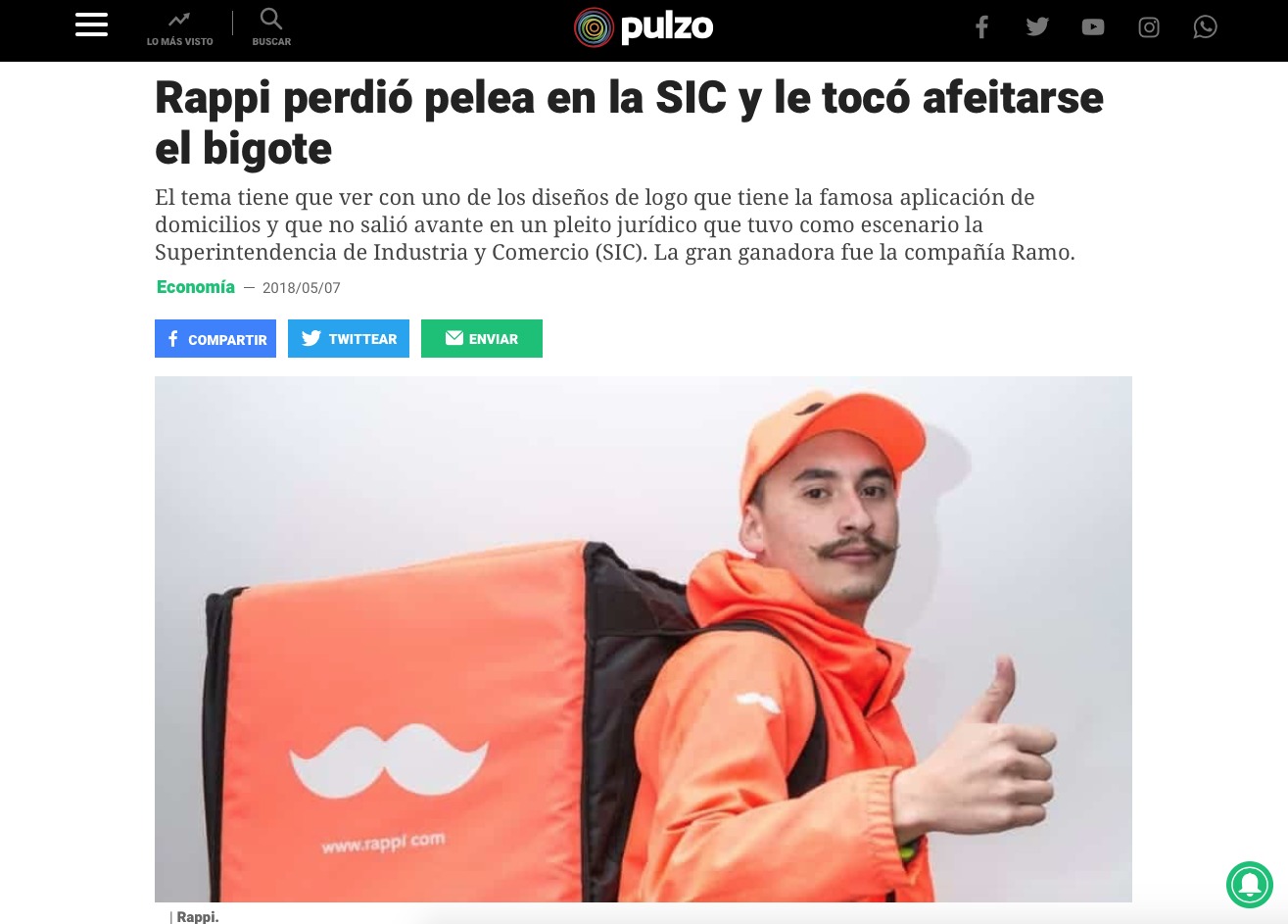 La verdad sobre la falsa historia de la pérdida del logo bigote de Rappi –  Publimetro Colombia