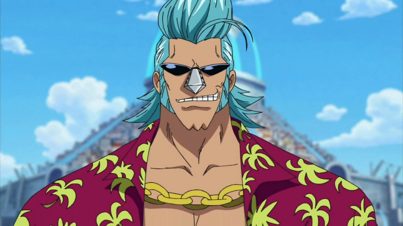 Taza One Piece - Franky punk fondo azul