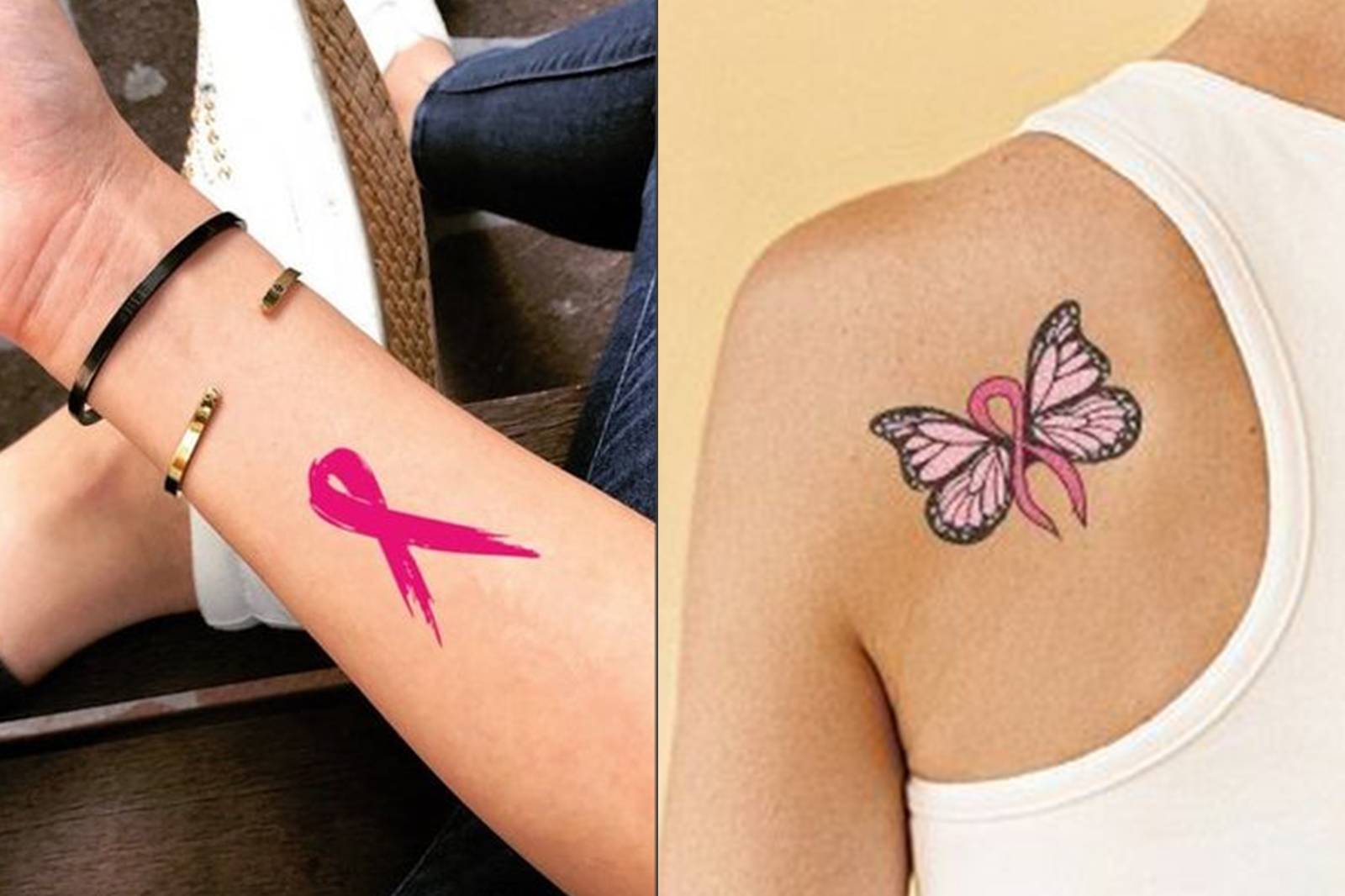 Tatuajes del simbolo del cancer de mama
