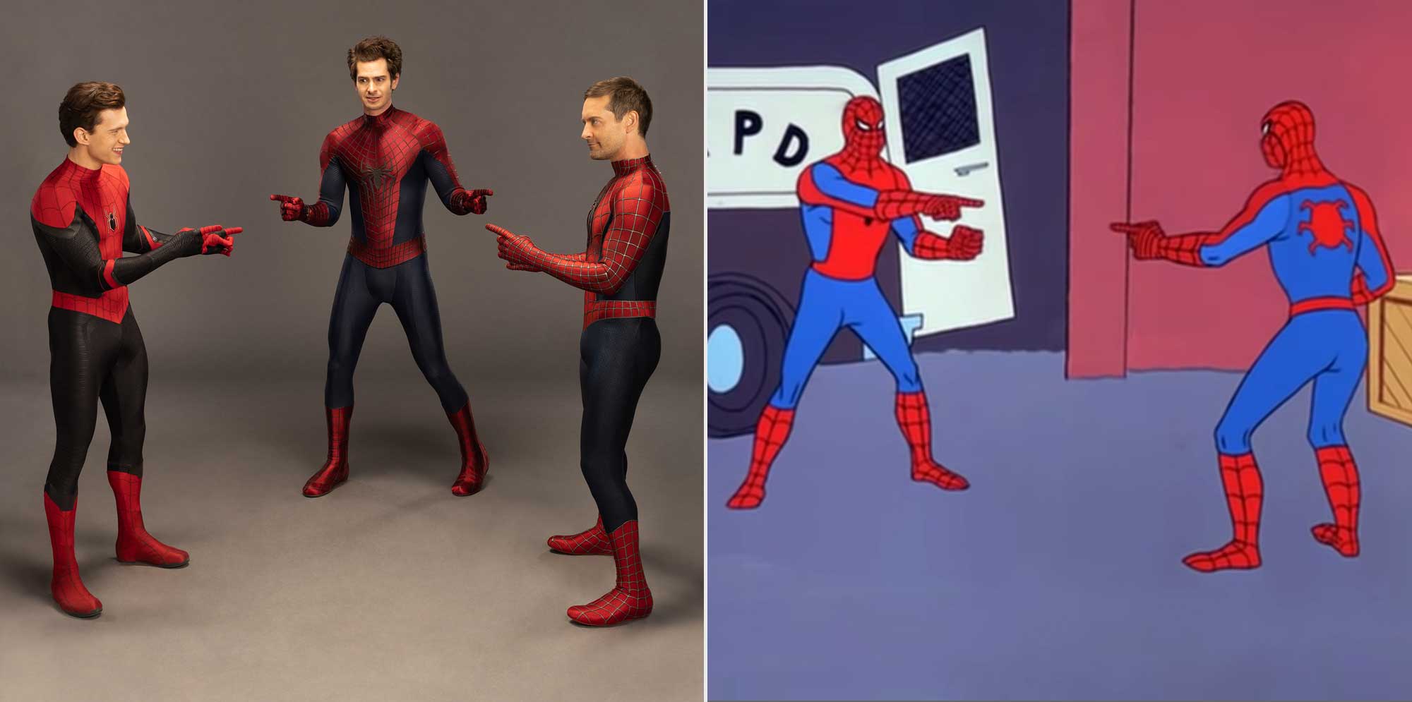 Tom Holland, Andrew Garfield y Tobey Maguire recrean el meme de Spider-Man  y así reaccionaron las redes – Metro World News