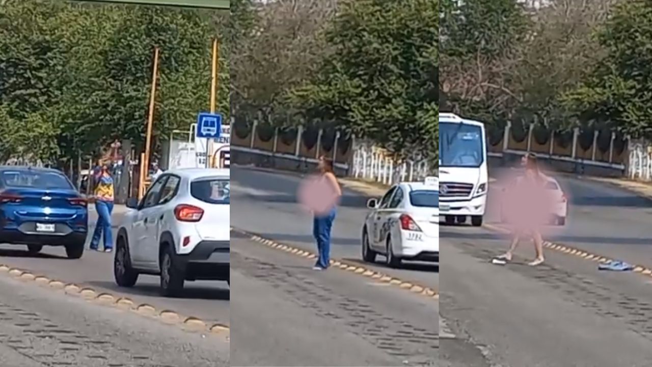 Video: Maestra se desnuda en calles de Tabasco por supuesto robo de plaza –  Publimetro México