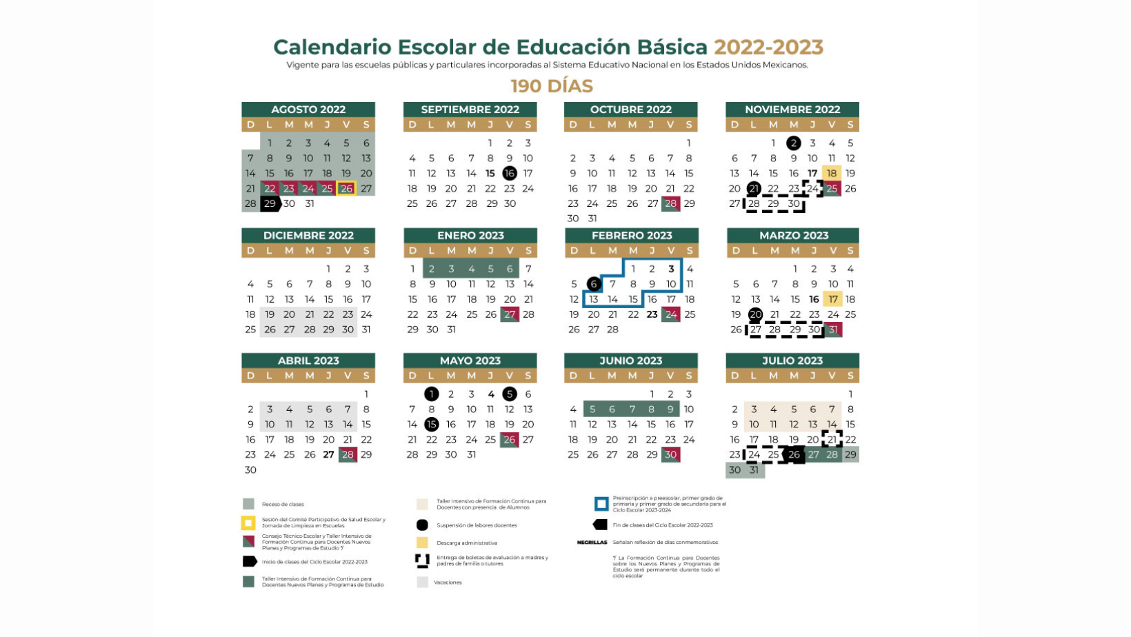 Calendario Escolar 2023 A 2024 Sep Puebla