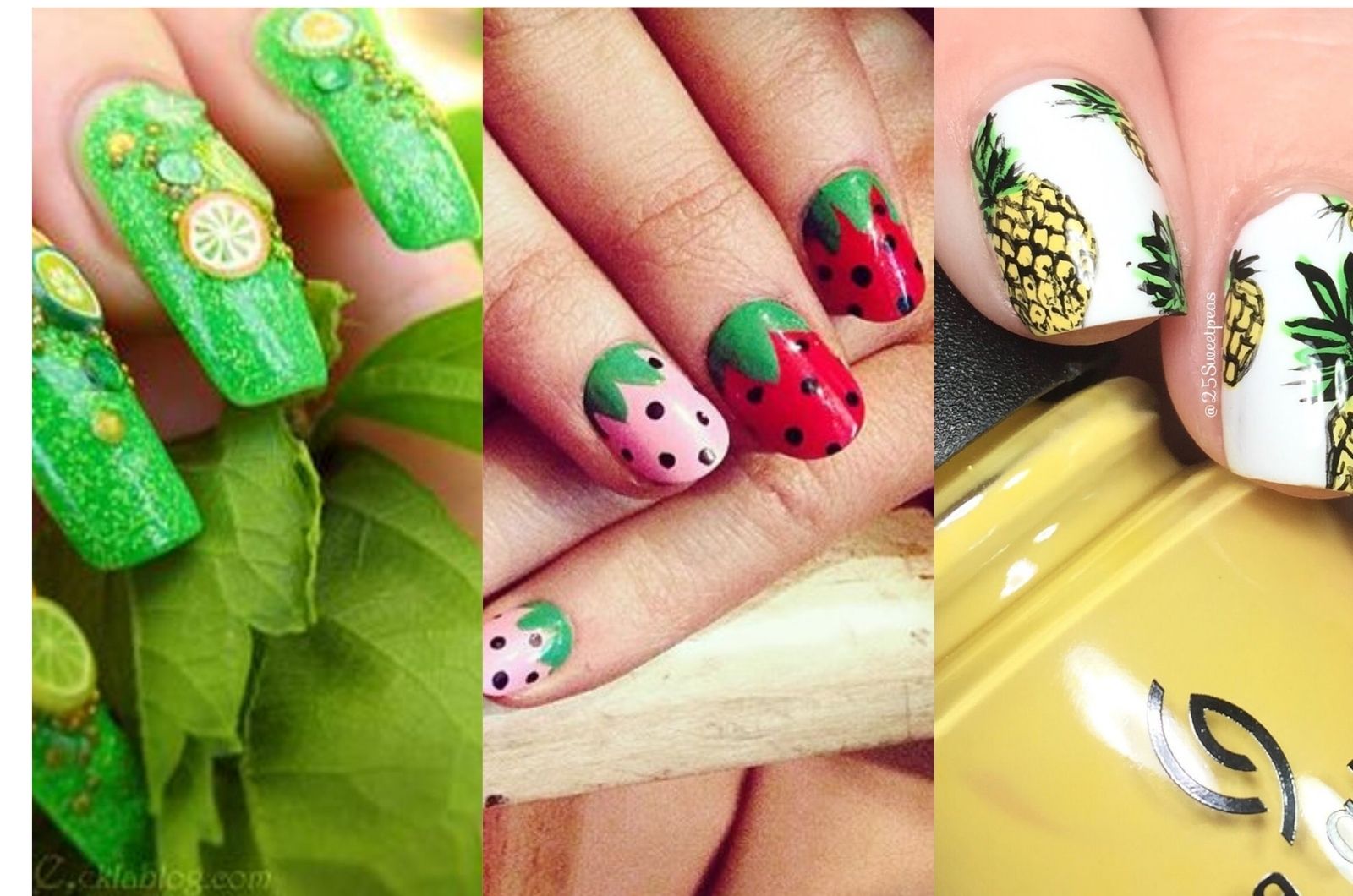 Diseños de uñas frutales para ponerle color y sabor a tus manos