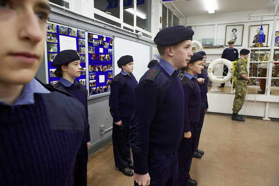 Sea Cadets prepare for a parade
