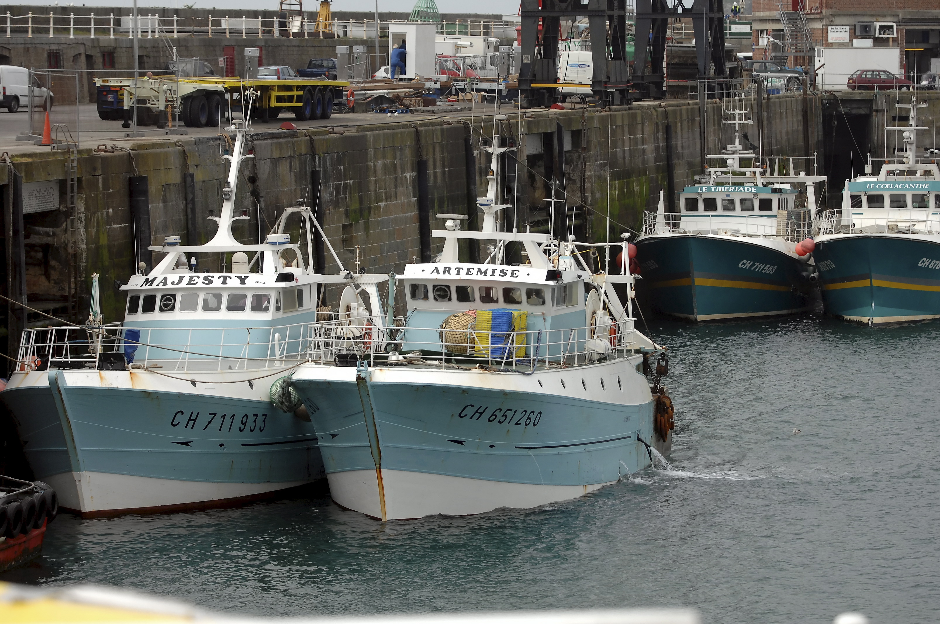 French pair trawlers in St Helier Harbour  Picture: MATTHEW HOTTON  (27149902)