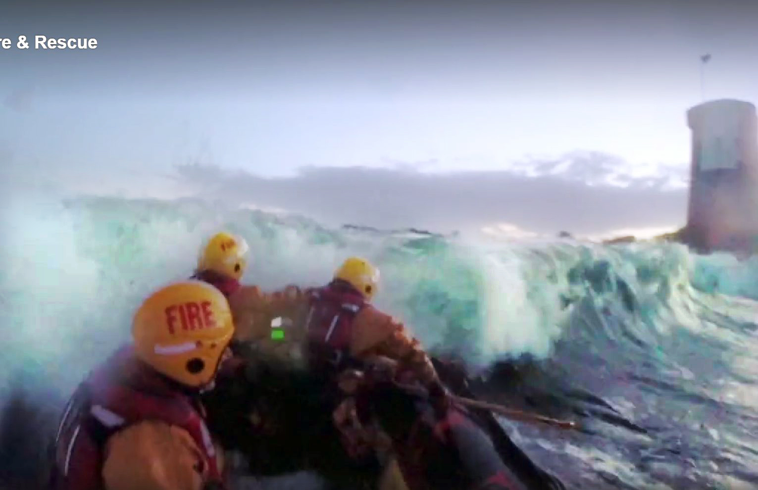 A still from a camera on the Jersey and Fire and Rescue Service's inshore lifeboat, shortly after launching from Le Hocq during the search for Joy Godfray (28437733)