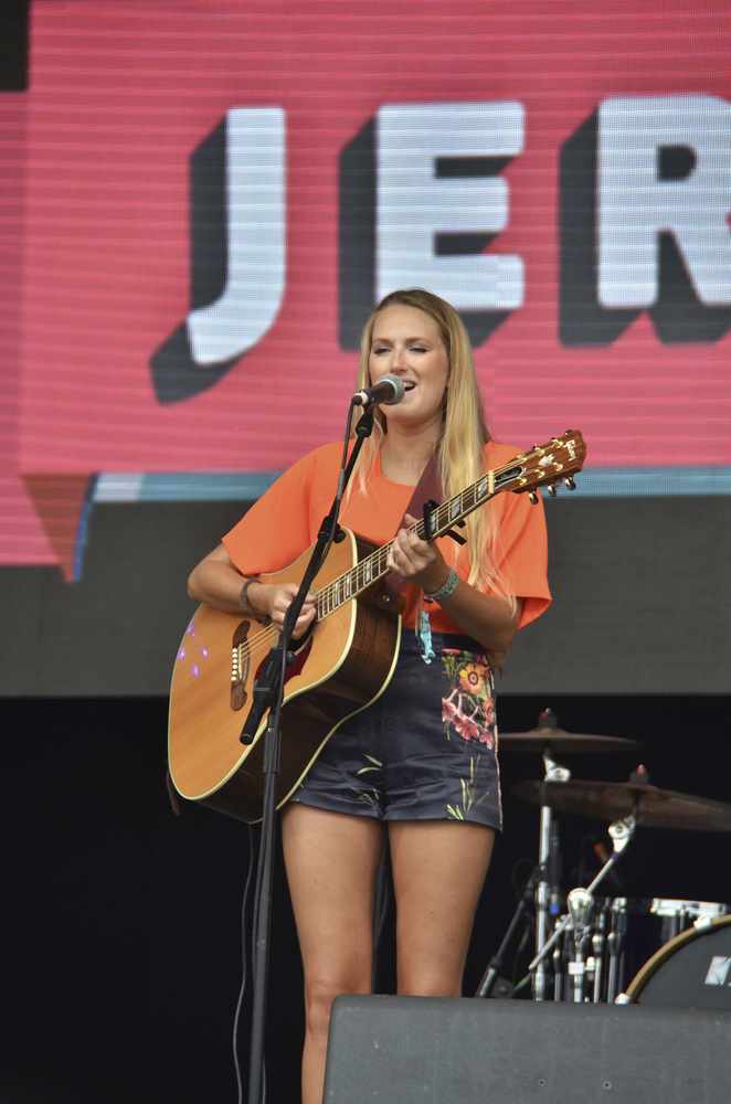 Frankie performing on the main stage at Jersey Live in 2014