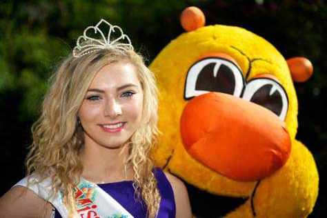 Becky Houzé, pictured with the Battle Bee, was Miss Battle of Flowers 2012