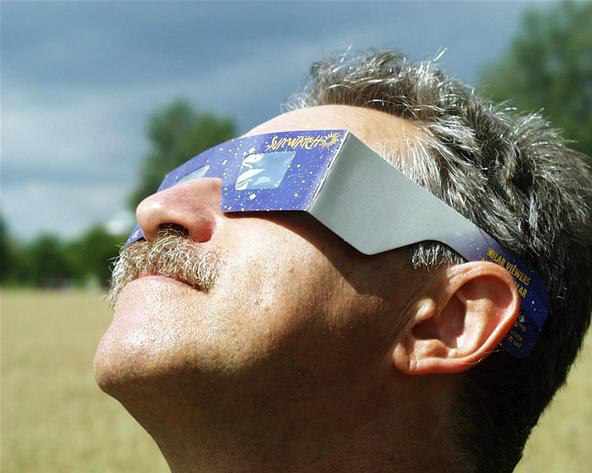 Safety glasses must be used to watch the eclipse