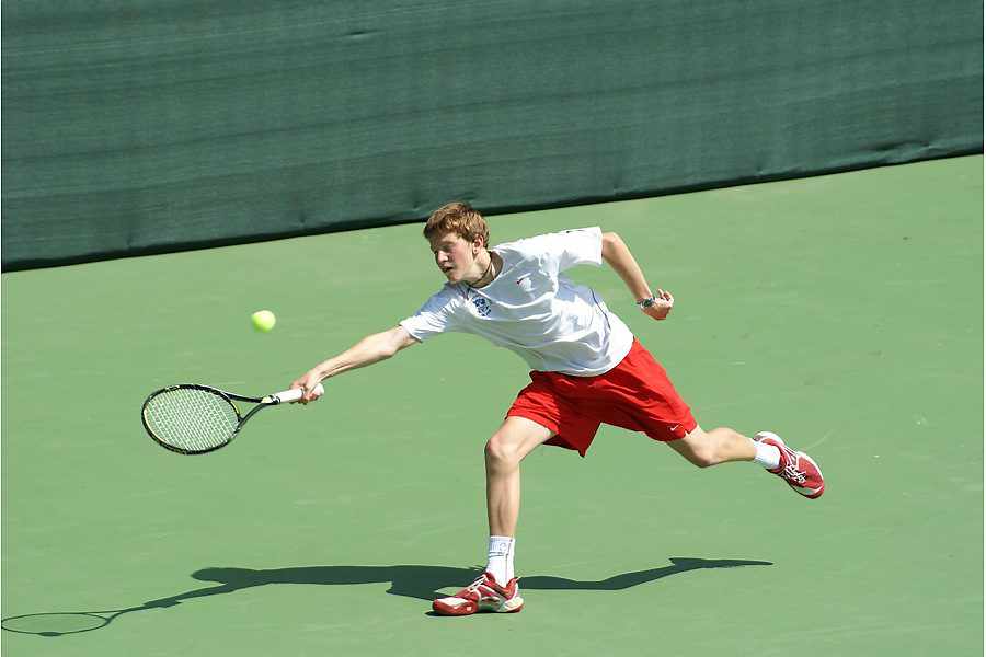 Jersey tennis player Scott Clayton during the Commonwealth Youth Games in Pune, India