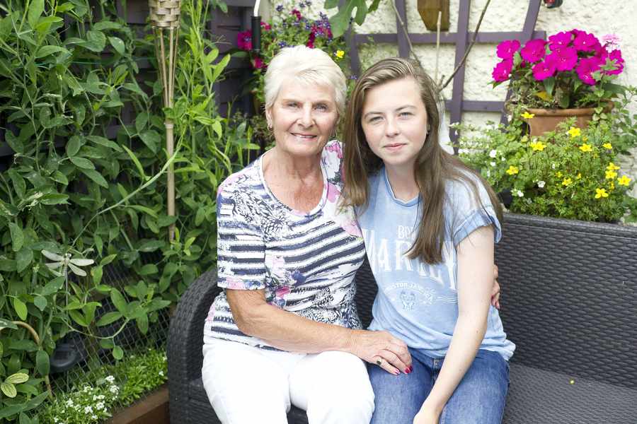 Jean Cooper with her great-granddaughter, Chloe Greechan (14)