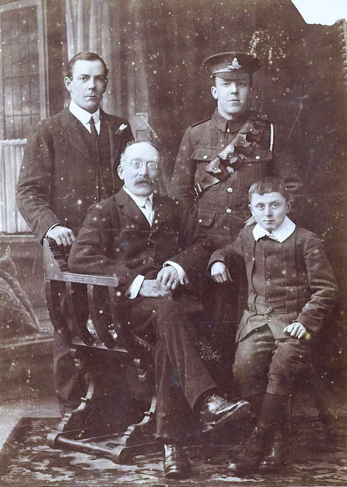 Audrey's uncles Edmund 'Ted' Anquetil (top left) and Albert (top right). Seated, her grandfather Edmund and her father Clarence Henry