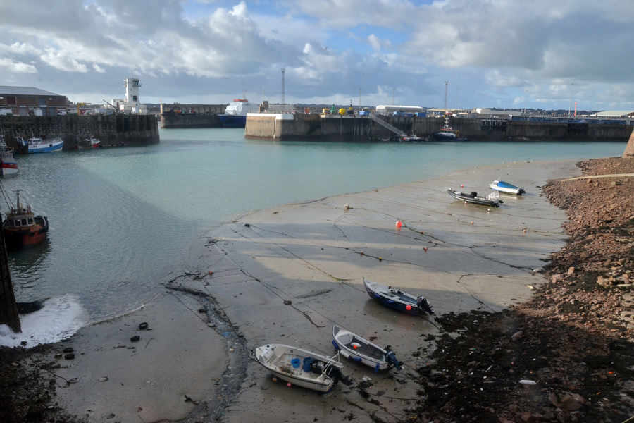 Low tide at St Helier harbour