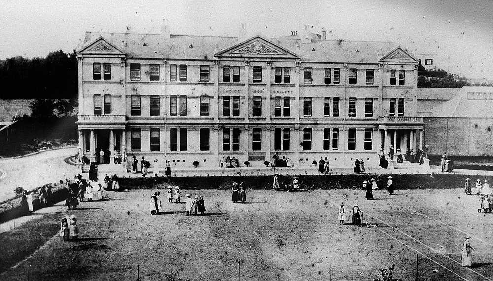 An early garden party at the former school