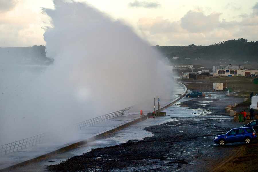 A high tide at St Ouen. Picture: Rob Currie