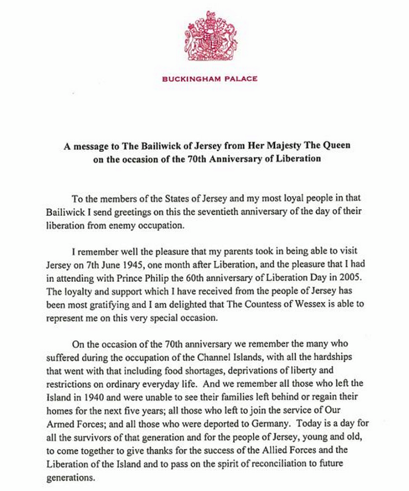 The Queen's Liberation Day message