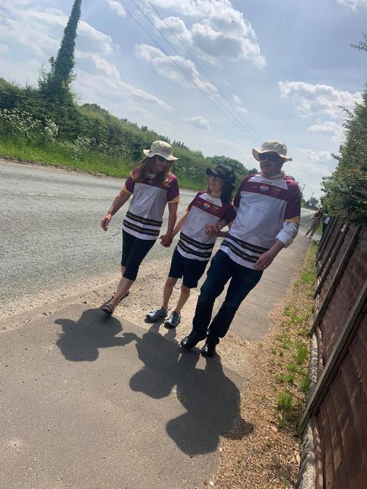 Charlotte and Billy Caldwell are accompanied by Labour MP Peter Dowd in Bootle, Merseyside during a section of their 1,000 mile walk  (30937558)