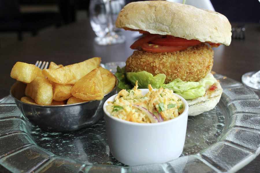 Breaded Thai salmon burger