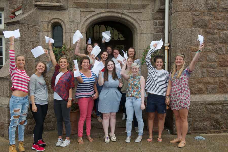 Pupils at JCG celebrate their A-level results