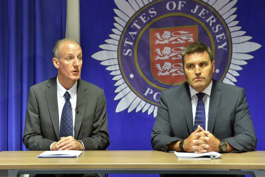 Chief Superintendent Stewart Gull and Det Inspector Steve Langford at the press conference on Sunday