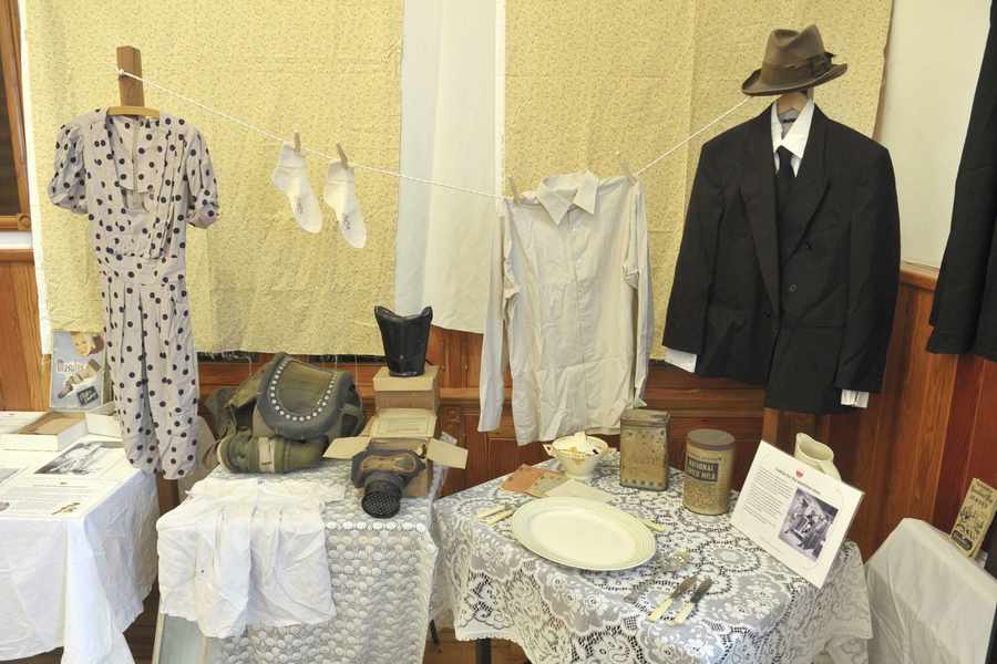 Wartime clothing features at the exhibition in St Mary's Parish Hall