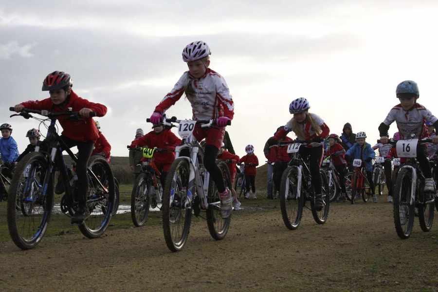 Jersey youngsters on mountain bikes