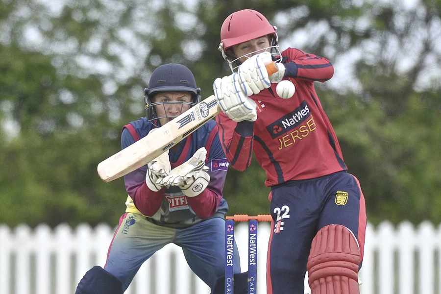 Jonty Jenner scored 81 runs for Jersey against Norway. Picture: JON GUEGAN