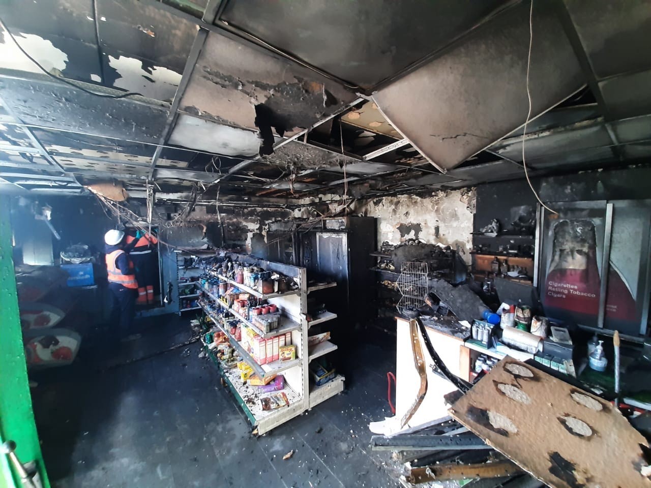 The inside of Verona Stores after the fire had been extinguished. Picture: Jimmy Gray (30870287)