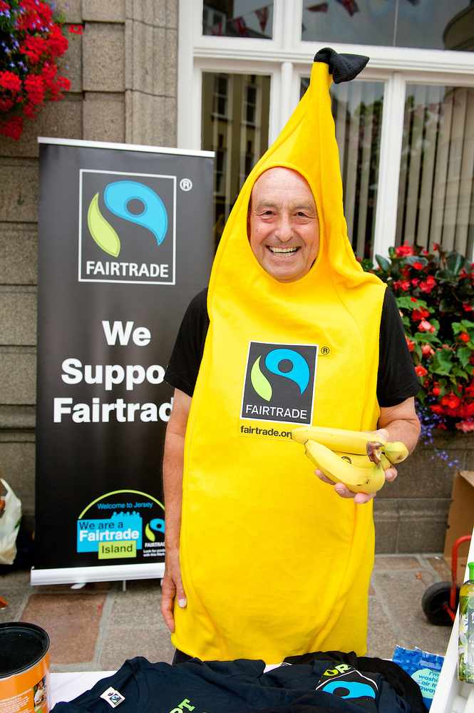 Tony Allchurch, dressed as a banana to promote Fairtrade