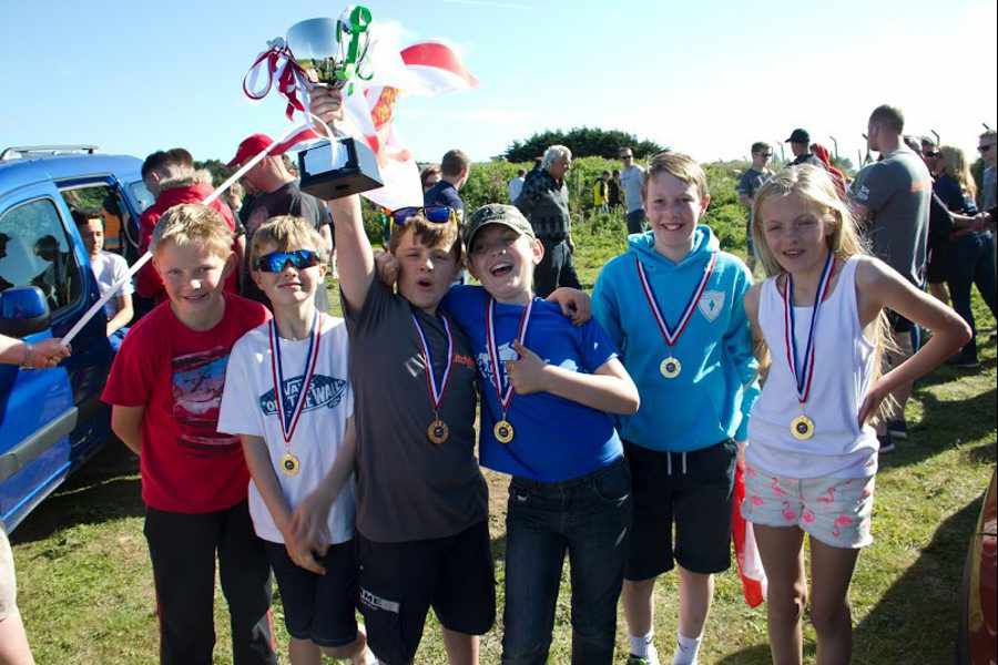 Jersey's Cadets celebrate with the inter-insular trophy